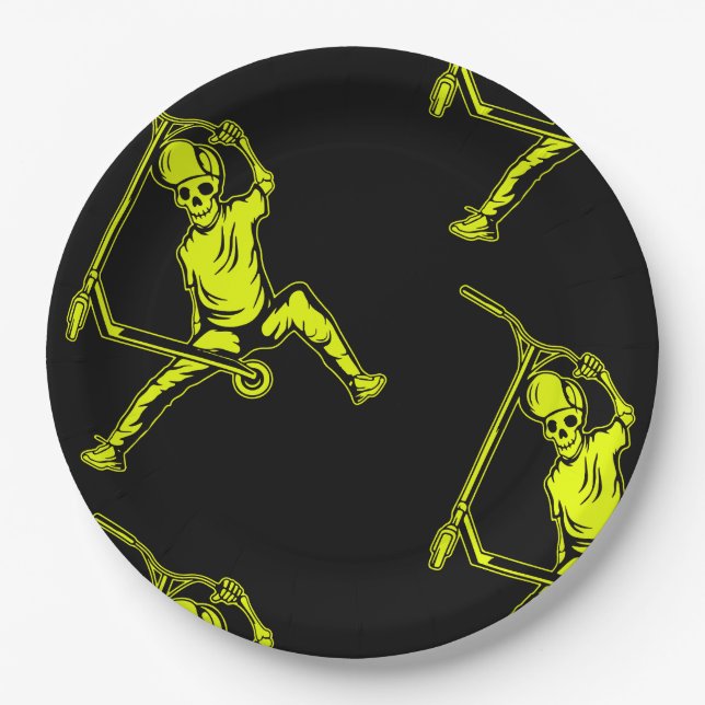 Pro Scooter Free Rider Tricks Paper Plate (Front)