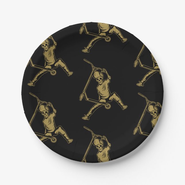Pro Scooter Free Rider Tricks Paper Plate (Front)