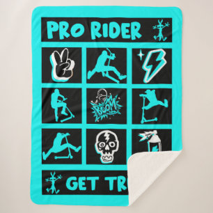 Pro Scooter Free Rider Tricks Sherpa Blanket