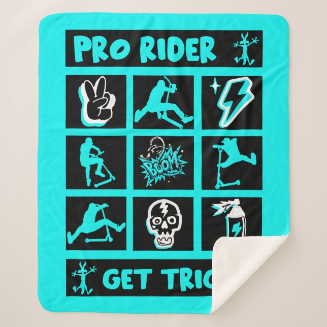 Pro Scooter Free Rider Tricks Sherpa Blanket (Front)