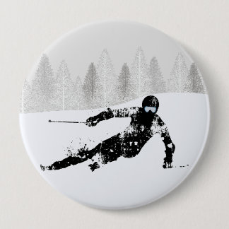 Pro Skier, Ski Snowboard 10 Cm Round Badge