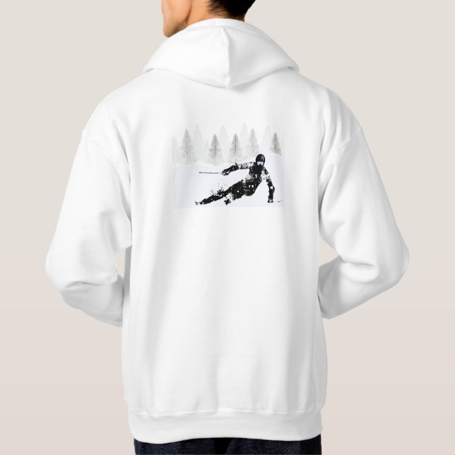 Pro Skier, Ski Snowboard  Hoodie (Back)