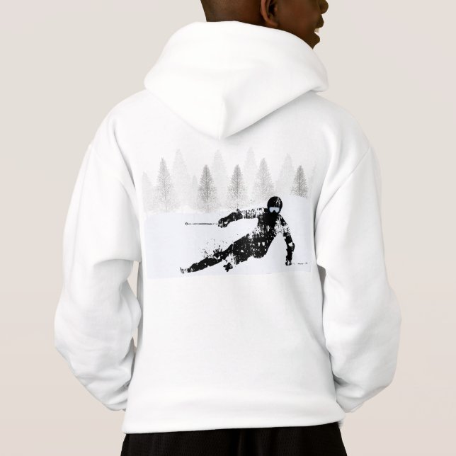 Pro Skier, Ski Snowboard  Hoodie (Back)