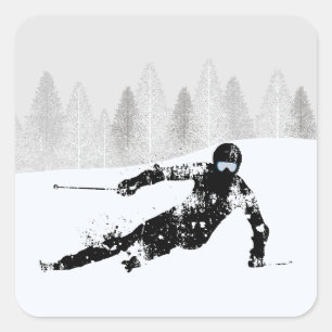 Pro Skier, Ski Snowboard Square Sticker