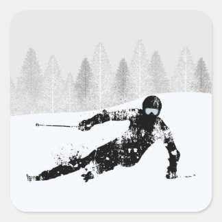 Pro Skier, Ski Snowboard Square Sticker