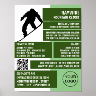 Pro Snowboarder, Ski/Snowboarding Lessons/Classes Poster