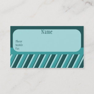 Pro Stripes Business Card, Teal Card