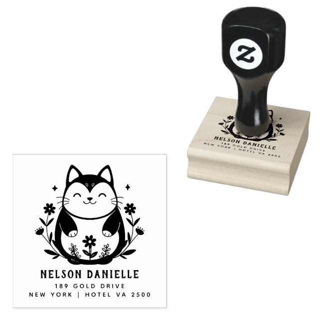 PRO Style Return Address Wooden Rubber  Rubber Stamp (Stamped)