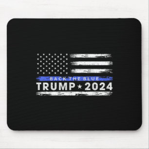 Pro Trump 2024 Back The Blue Thin Blue Line Mouse Mat