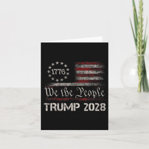 Pro Trump 2028 President America Us Flag Retro 4th Card