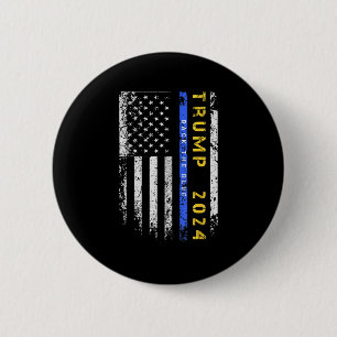 Pro Trump 47 2024 Back The Blue Thin Blue Line Ame 6 Cm Round Badge