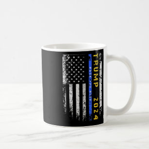 Pro Trump 47 2024 Back The Blue Thin Blue Line Ame Coffee Mug