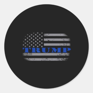 Pro Trump Political American Flag T Shirt - Thin B Classic Round Sticker