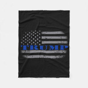 Pro Trump Political American Flag T Shirt - Thin B Fleece Blanket