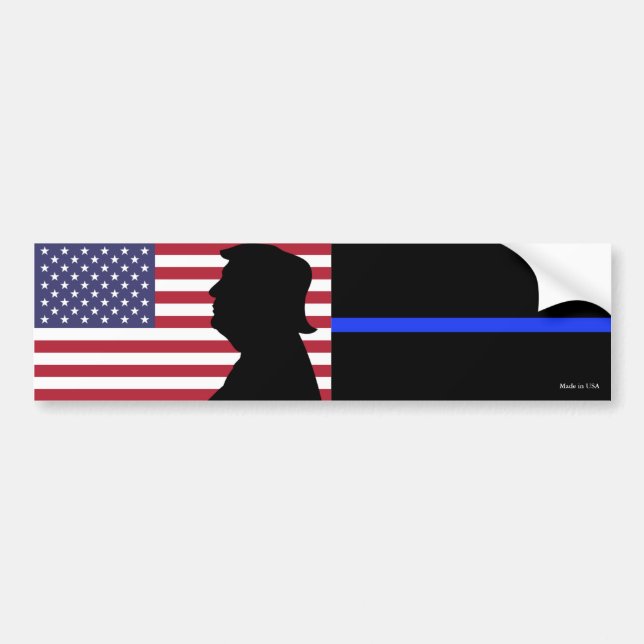 Pro Trump - Thin Blue Line Bumper Sticker (Front)