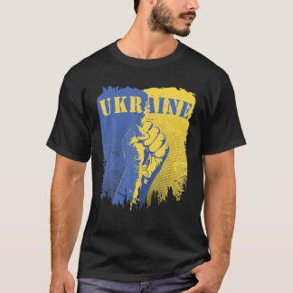 Pro Ukraine Flag Fist Support Ukrainian Resistance T-Shirt