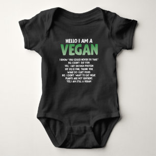 Pro Vegan Activism Statement Gym Athlete Veggie Baby Bodysuit
