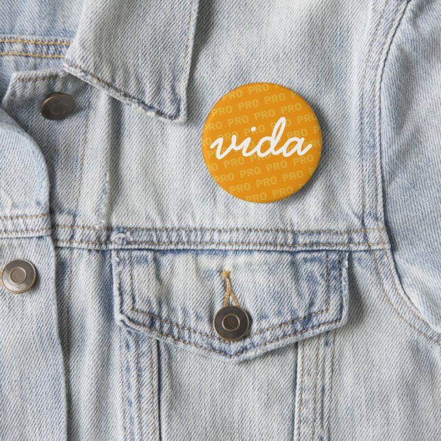 PRO vida in Yellow 6 Cm Round Badge (In Situ)