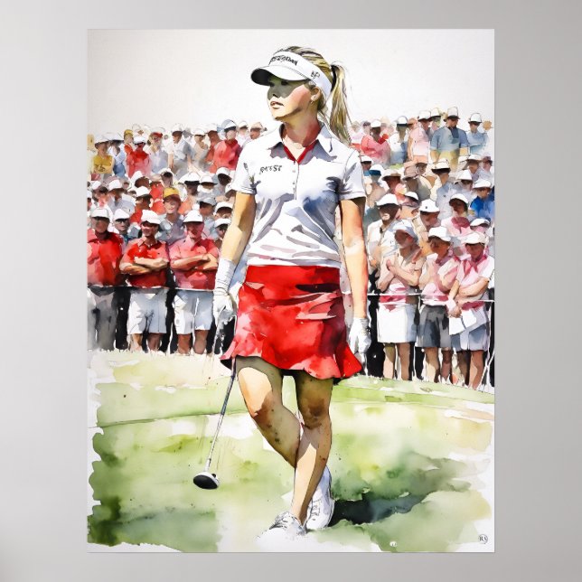 Pro Woman Golfer - Golf Art Print (Front)