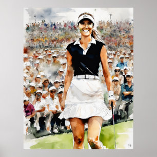 Pro Woman Golfer - Golf Art Print
