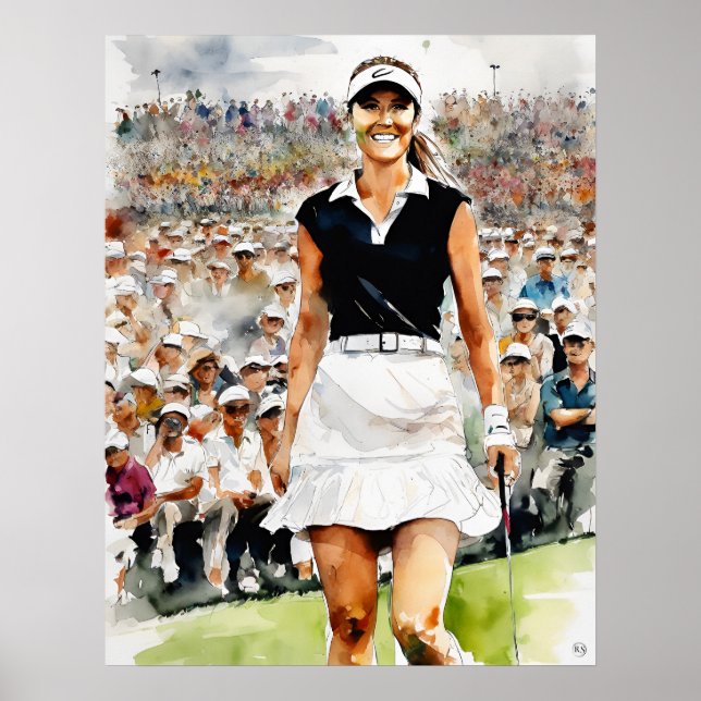 Pro Woman Golfer - Golf Art Print (Front)
