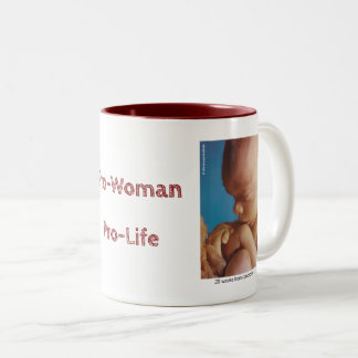Pro-Woman Pro-Life Two-Tone Coffee Mug