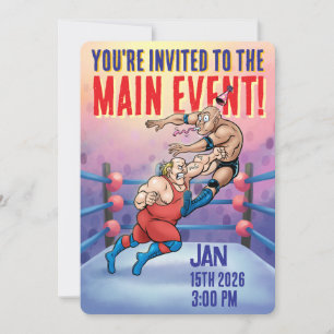 Pro Wrestling Customizable Birthday Main Event Invitation