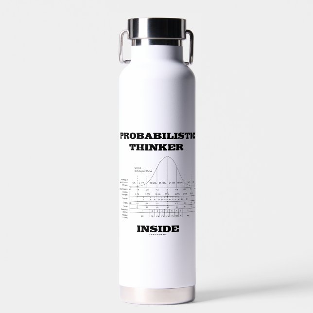 Probabilistic Thinker Inside Bell Curve Humour Water Bottle (Front)