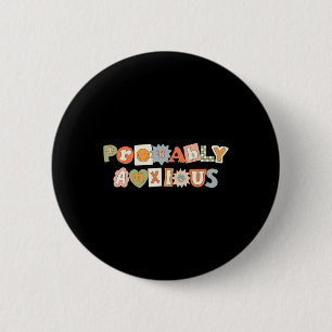 Probably Anxious Retro Groovy Mental Health Awaren 6 Cm Round Badge