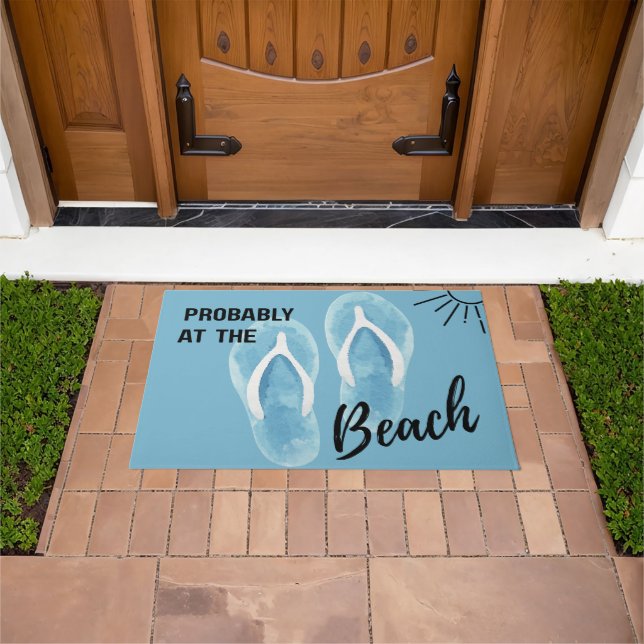 Probably at the Beach Tropical Coastal Doormat (Outdoor)