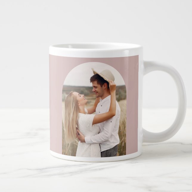 Probably Green Tea Pink Photo Arch and Name Large Coffee Mug (Right)