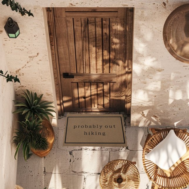 Probably Out Hiking Funny Custom Brown Trendy Doormat (Creator Uploaded)
