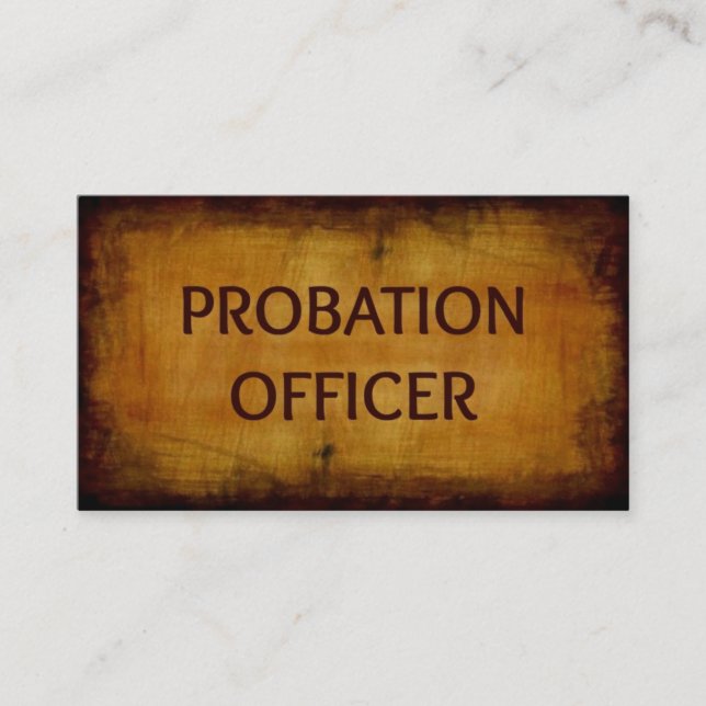 Probation Officer Antique Brushed Business Card (Front)