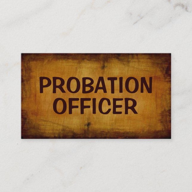 Probation Officer Antique Business Card (Front)