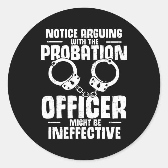Probation Officer Badge Parole Officer Law Enforce Classic Round Sticker (Front)