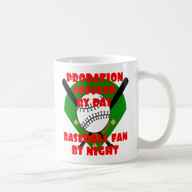 Probation Officer Loves Baseball Coffee Mug (Right)
