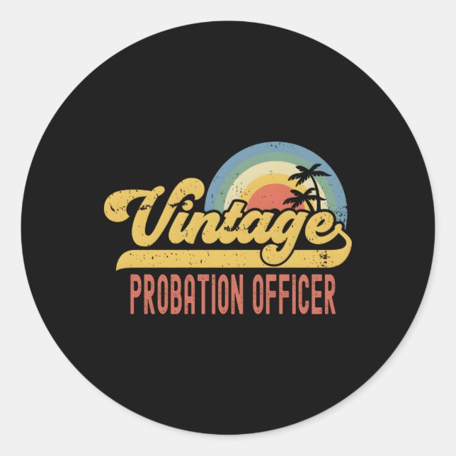 Probation Officer Profession Job Title Classic Round Sticker (Front)