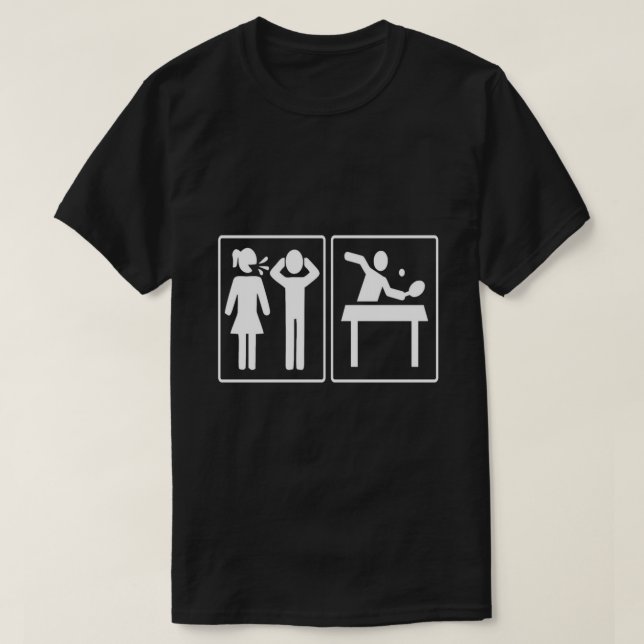 Problem And Solution Table Tennis Funny T T-Shirt (Design Front)