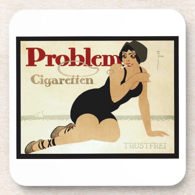 Problem Cigarette Ad Coaster (Front)