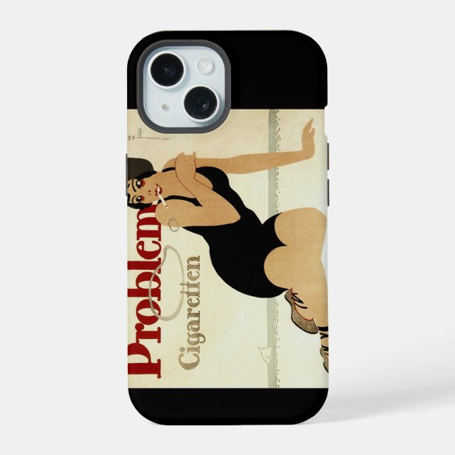 Problem Cigarette Ad iPhone 15 Case (Back)