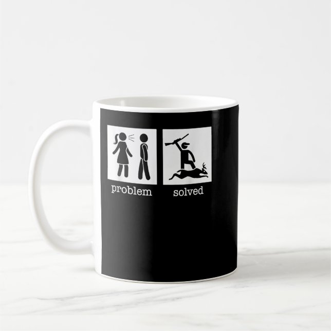Problem Divorced Solved Funny Divorce Deer Hunting Coffee Mug (Left)