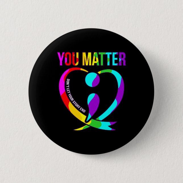 Problem Happy Suicide Awareness Support Graphic 1  6 Cm Round Badge (Front)
