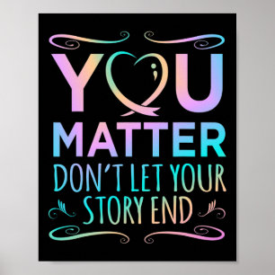 Problem Happy Suicide Awareness Support Graphic  Poster