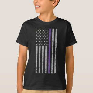 Problem Heimer Usa Flag Purple Strip T-Shirt