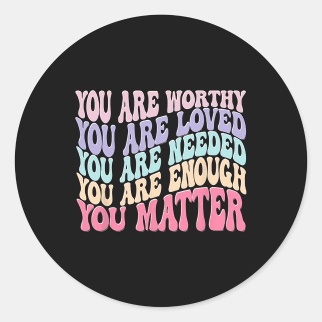 Problem Kindness Be Kind Groovy Mental Health Awar Classic Round Sticker (Front)