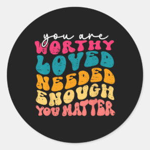 Problem Kindness Be Kind Groovy Mental Health Awar Classic Round Sticker