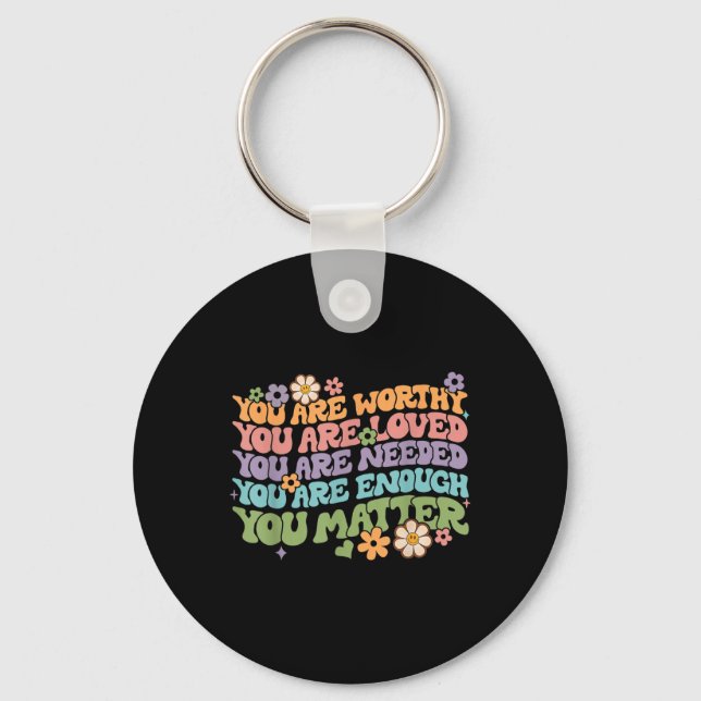 Problem Kindness Be Kind Groovy Mental Health Awar Key Ring (Front)