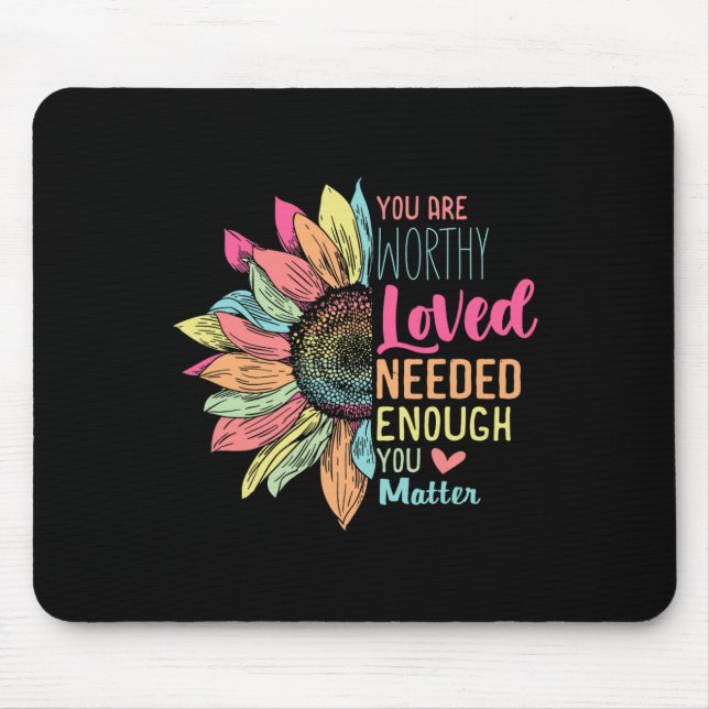 Problem Kindness Be Kind Groovy Mental Health Awar Mouse Mat (Front)