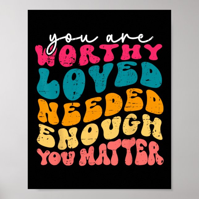 Problem Kindness Be Kind Groovy Mental Health Awar Poster (Front)