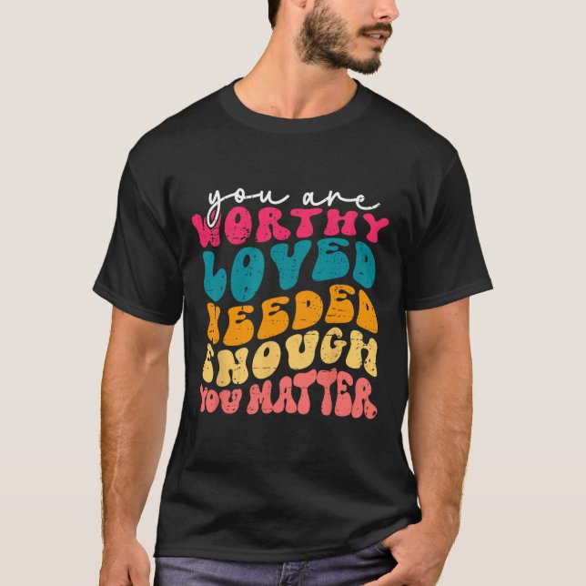 Problem Kindness Be Kind Groovy Mental Health Awar T-Shirt (Front)